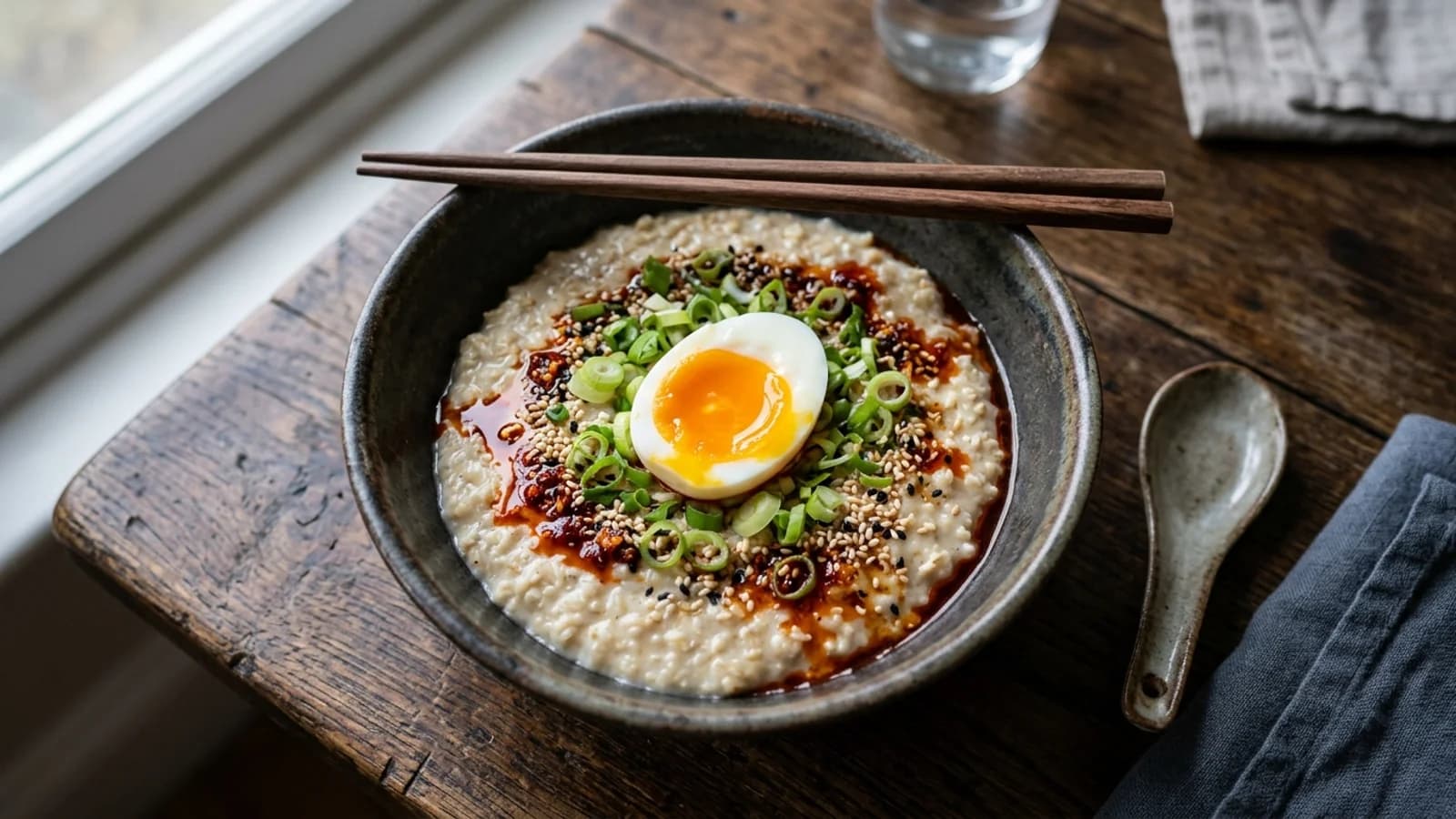 Savoury Oats with a Soft Egg